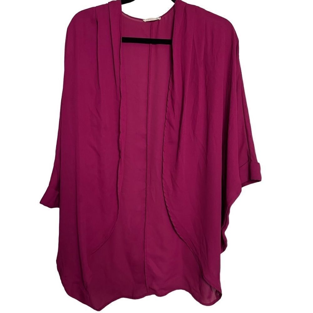 Soprano Open Front Kimono Hot Pink Fuchsia Medium